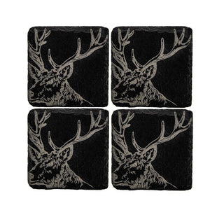 Etched Stag Coasters - Set of 4