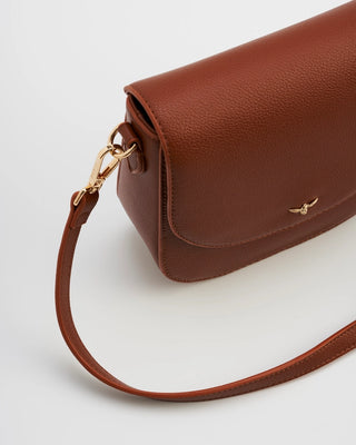 Beth Saddle Crossbody in Tan