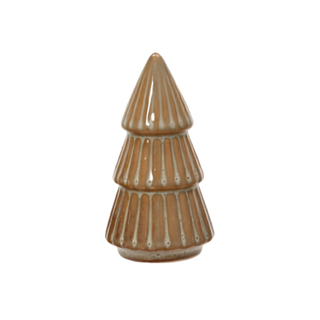 Brown Ribbed Christmas Tree 10cm