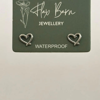 Tarnish Resistant Wire Heart Silver Studs