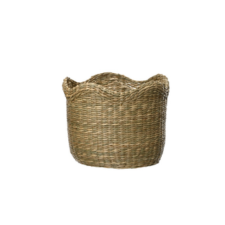 Seagrass Basket With Scallop Trim Medium