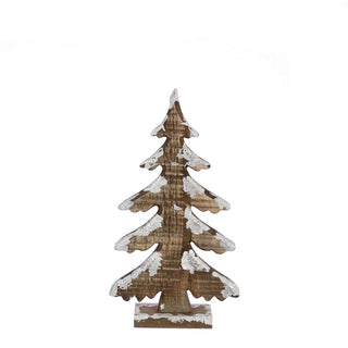 Wooden Tree With Snow 30cm