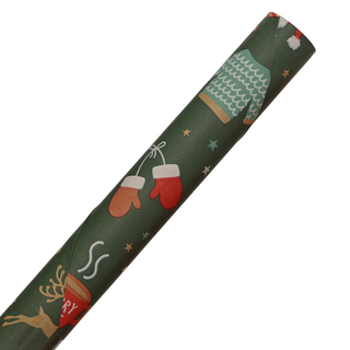 Green Cosy Chirstmas Wrapping Paper 2m
