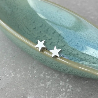 Tarnish Resistant Silver Mini Star Studs