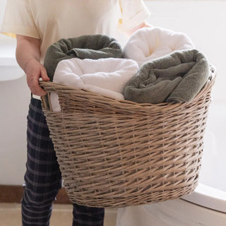 Greenham Wicker Washing Basket Sml