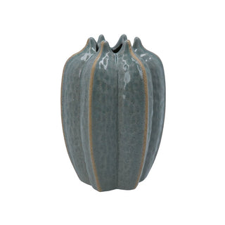 Blue Pod Decorative Stoneware Vase 16.2cm