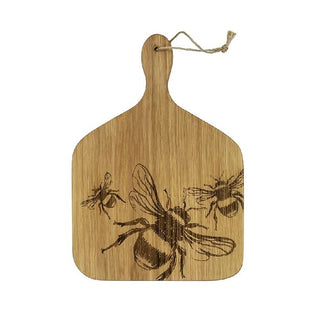 Etched Bee Oak Hanging Paddle Medium