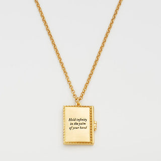 White English Rose Locket Necklace