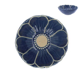 Navy Stoneware Flower Bowl Sml