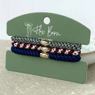 Midnight Cranberry Pack of 3 Elasticated Cord Hairbands