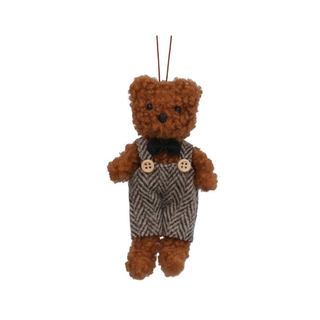 Brown Mr Bear in Dungarees Tree Decoration