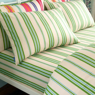 Sophie Stripe King Fitted Sheet Green