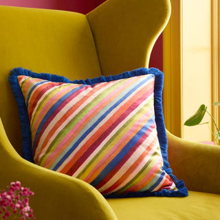 Darling Diagonal Stripe Bright Square Cushion