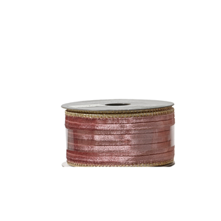 Slim Rose Stripe Velvet Ribbon