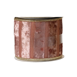 Wide Pearl Vertical Stripe Velvet Ribbon