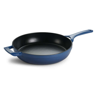 Enamelled Cast Iron Skillet 30cm Blue