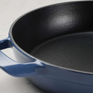 Enamelled Cast Iron Skillet 30cm Blue
