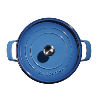Enamelled Cast Iron Saute Helper Handles 30cm Blue