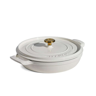 Enamelled Cast Iron Saute Helper Handles 30cm White