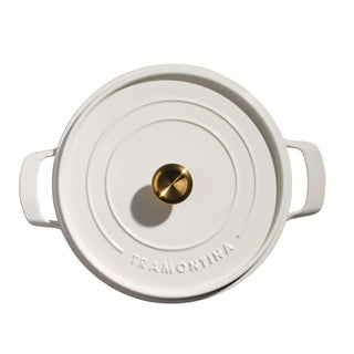 Enamelled Cast Iron Saute Helper Handles 30cm White