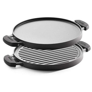 Pre-seasoned Cast Iron Double Sided 2 in 1 Griddle Pan 30 cm