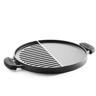 Pre-seasoned Cast Iron Double Sided 2 in 1 Griddle Pan 30 cm