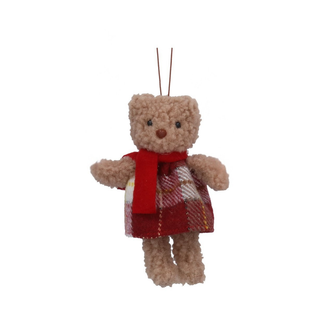 Natural Mrs Bear in Dress Tree Decoration