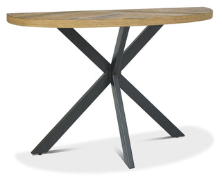 Ellipse Rustic Oak Console Table