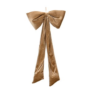 Caramel Brown Velvet with Silver Fleck Bow Decoration