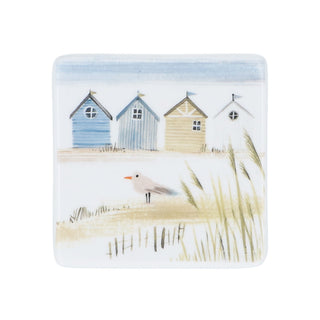 Beach Huts Bone China Coaster