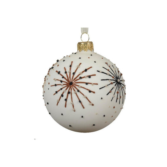 Star Eclipse White Round Bauble