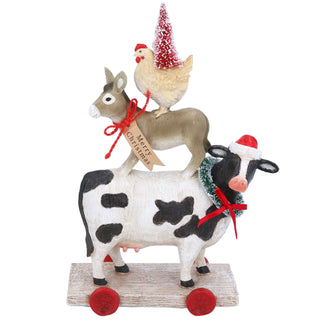 Resin Stacked Farm Animals Ornament 29cm