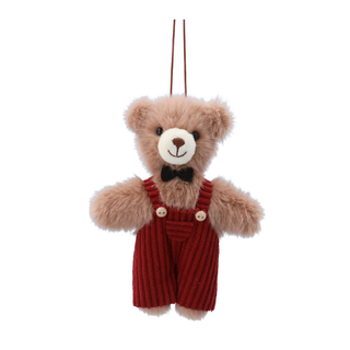 Mr Teddy in Corduroy Outfit Tree Decoration