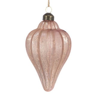 Glass Frosted Pink Finial 14cm
