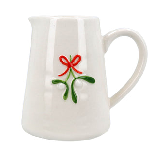 Mistletoe with Bow Stoneware Mini Jug 8cm