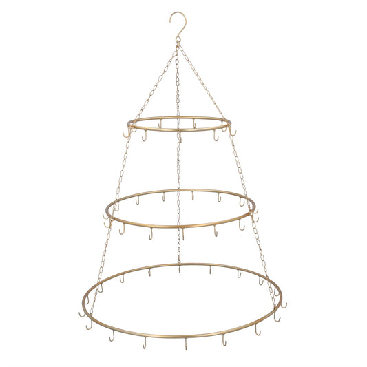 Gold Concentric Hoops Iron Hanging Display Ornament