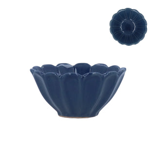 Navy Blue Fluted Mini Stoneware Bowl