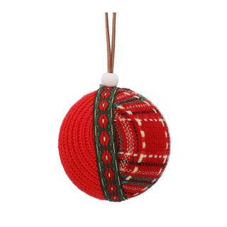 Red Fabric Tartan Bauble