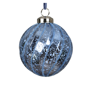 Sky Blue Crackle Swirl Bauble