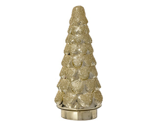 Antique Gold Glitter Beaded Tips Christmas Tree Lrg