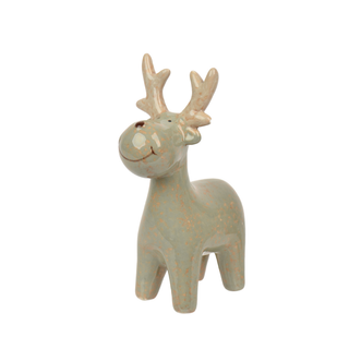 Green Antique Finish Reindeer Ornament