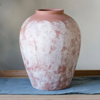 Marron Distressed Terracotta Vase