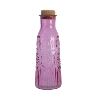 Water Carafe Purple Glass with Cork Stop
