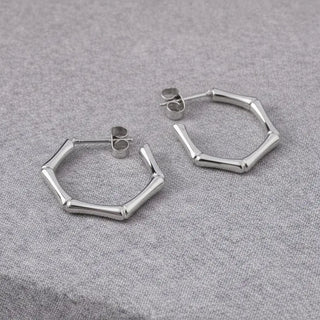 Tarnish Resistant Hexagonal Silver Studs