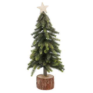 Glitter Bristle Tree on Log with Star Lrg