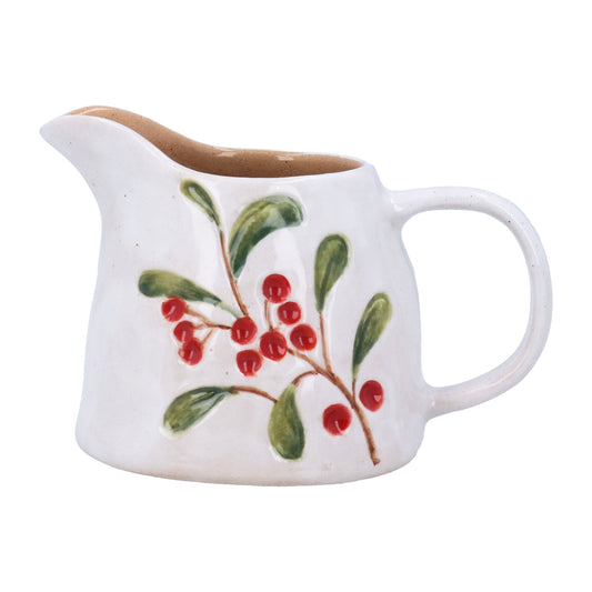 Red Berries Branch Stoneware Jug Small