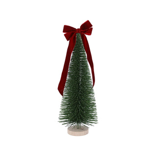 Bristle Tree with Red Bow 38cm