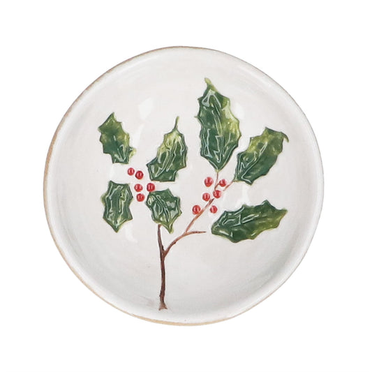 Holly & Red Berries Stoneware Bowl, Sml