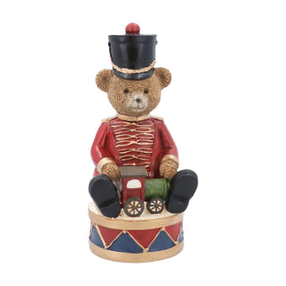 Soldier Teddy on Drum Resin Ornnament