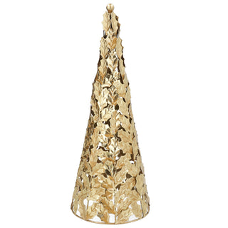 Gold Holly Leaves Metal Tree 47cm